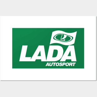 Lada Autosport with flag logo (white) Posters and Art